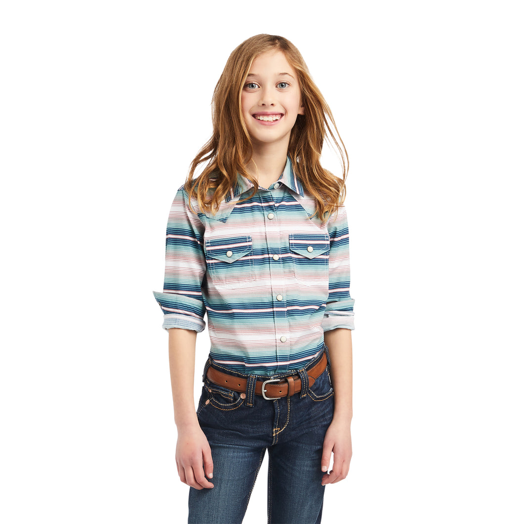 ARIAT GIRLS REAL DOWNSTREAM SNAP LONG SLEEVE SHIRT