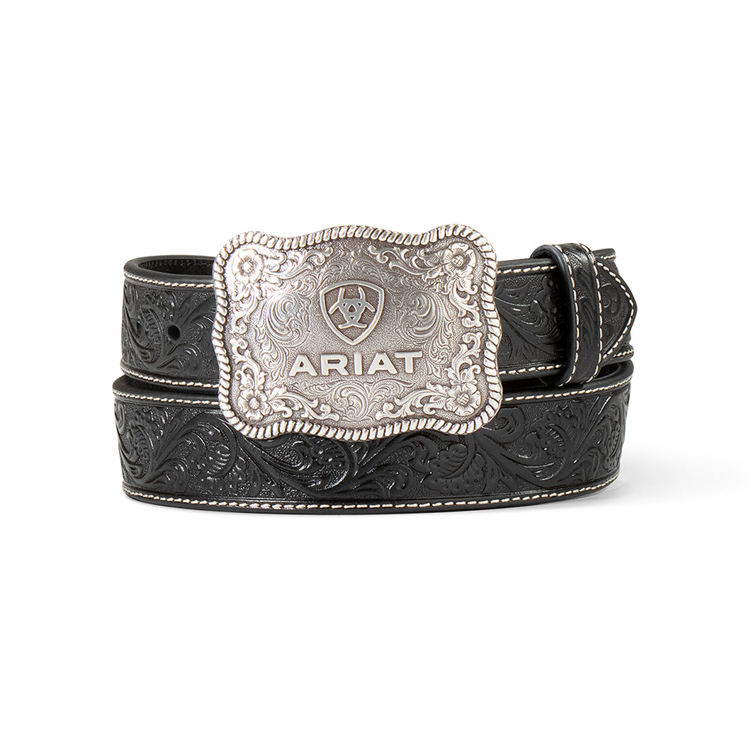 Ariat Mens Embossed Plate Buckle Belt