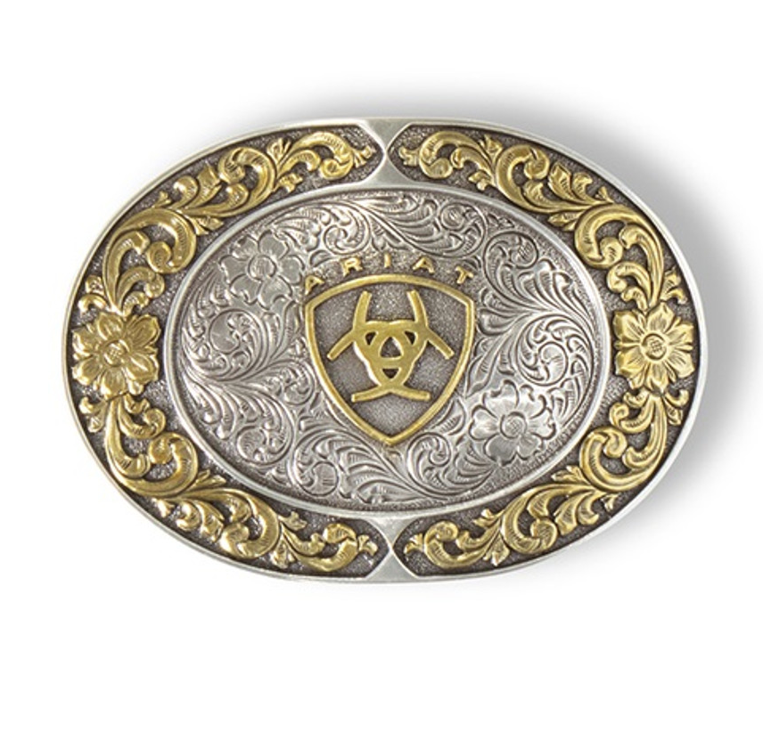 Ariat Oval Smooth Edge Floral Emblem Buckle