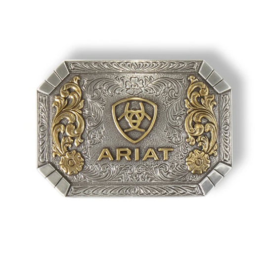Ariat Rectangle Floral Emblem Buckle