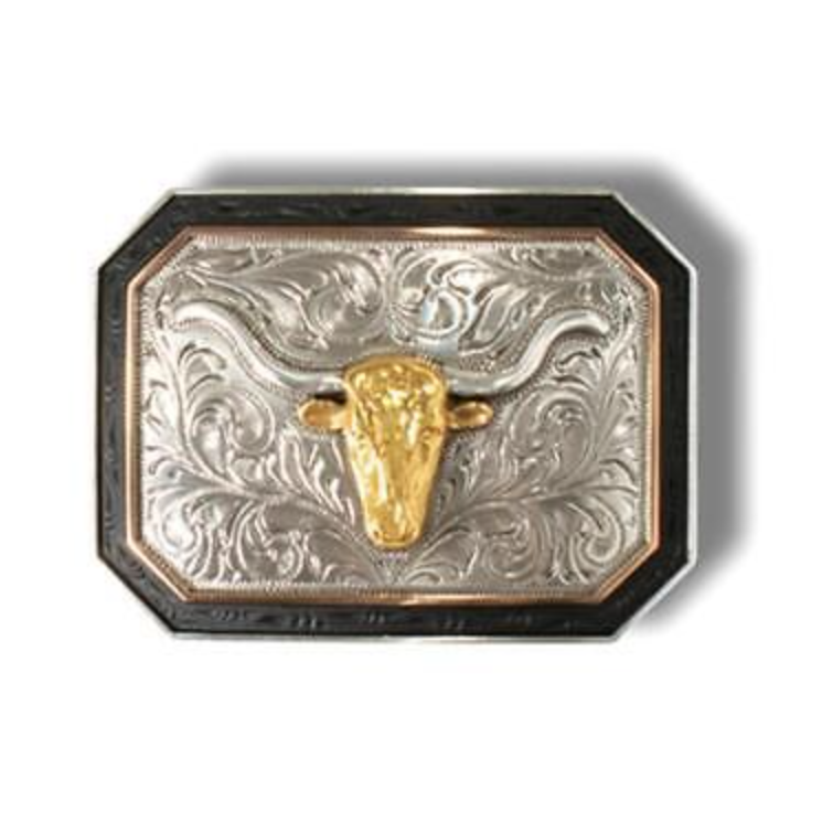 Ariat Rectangle Longhorn Motif Buckle
