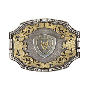 Ariat Rectangle Rope Edge Floral Buckle