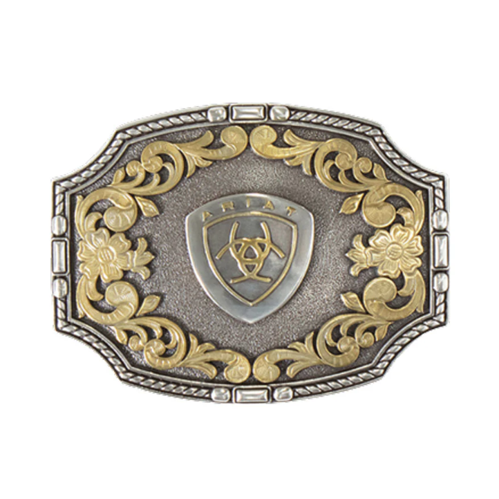 Ariat Rectangle Rope Edge Floral Buckle