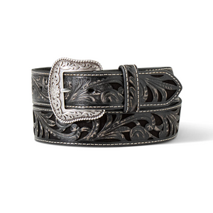 Ariat Womens Floral Embossed Buckle Back Lace Belt