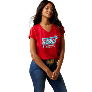 Ariat Womens Flower Cow T-Shirt