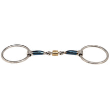 Load image into Gallery viewer, Blue Alloy Training Snaffle With Roller Mouth
