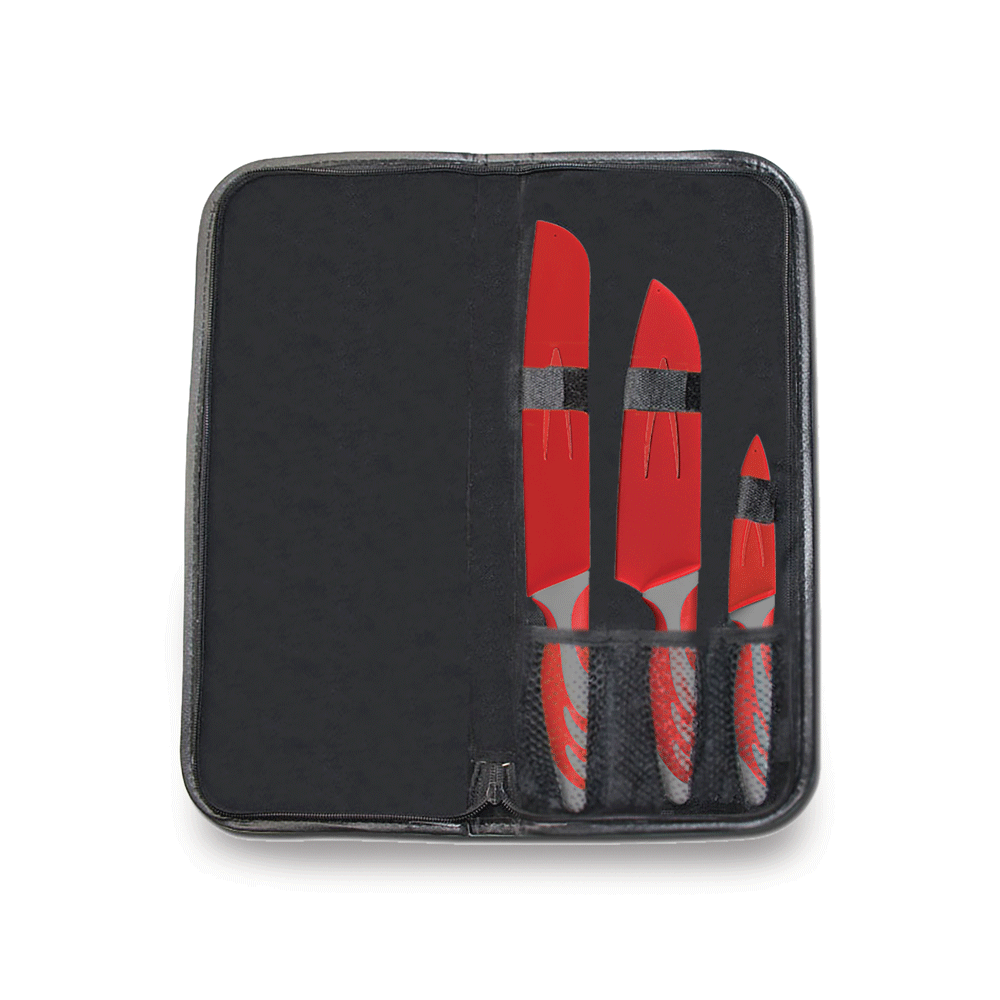 CAMPFIRE 3 PIECE KNIFE SET WITH POUCH