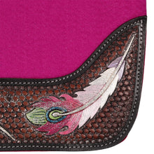 Load image into Gallery viewer, Fort Worth Feather Tooled Felt Saddle Pad

