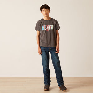 ARIAT BOYS LICENSE PLATE COWBOY SHORT SLEEVE T-SHIRT