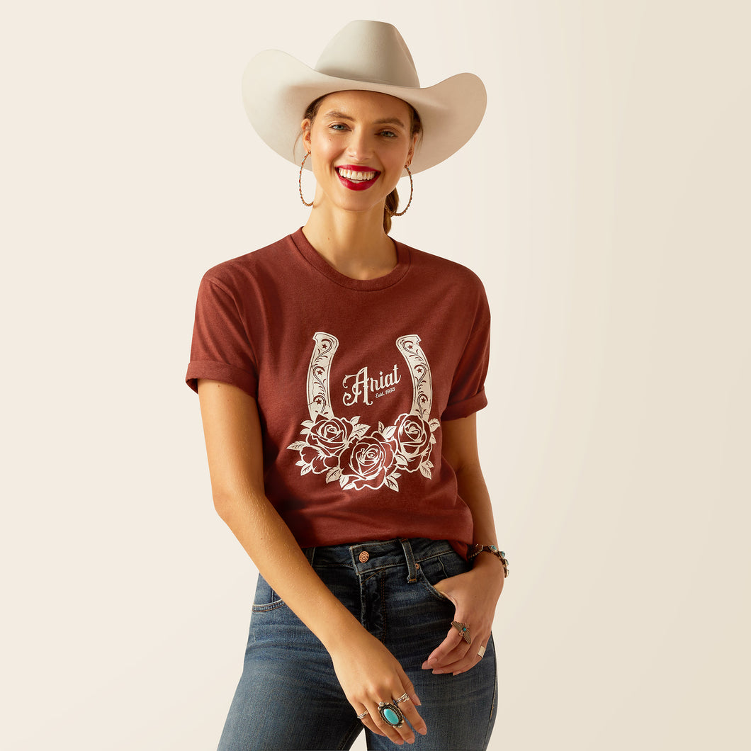 ARIAT WOMENS HORSESHOE SHORT SLEEVE T-SHIRT