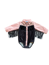 Load image into Gallery viewer, Shea Baby Pink Vintage Pearl Snap Onsie
