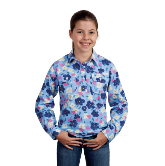 Just Country Girls Harper Half Button Print Workshirt