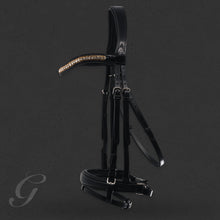 Load image into Gallery viewer, Grainge Dressage Snaffle Bridle with Crystal Curved Browband
