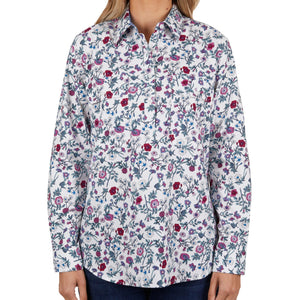 Hard Slog Womens Clara Half Button Long Sleeve Shirt