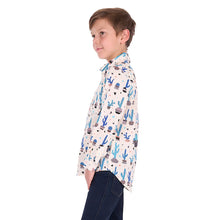 Load image into Gallery viewer, Hard Slog Kids Rocky Half Button Long Sleeve Shirt
