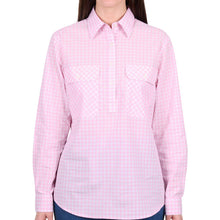 Load image into Gallery viewer, Hard Slog Womens Clara 1/2 Button Long Sleeve Shirt
