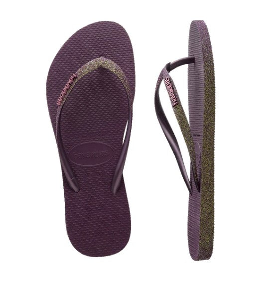 HAVAIANA SLIM SPARKLE II AUBERGINE THONGS
