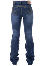 Load image into Gallery viewer, HITCHLEY &amp; HARROW HIGH RISE BOSTON OLIVE STITCH JEANS
