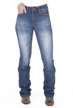 Load image into Gallery viewer, HITCHLEY &amp; HARROW ULTRA HIGH RISE MICHIGAN RUST STITCH JEANS
