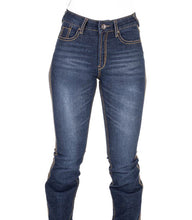 Load image into Gallery viewer, HITCHLEY &amp; HARROW ULTRA HIGH RISE WASHINGTON TAN STITCH OVER LOCKING JEANS
