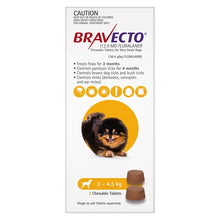 Load image into Gallery viewer, Bravecto Flea &amp; Tick Chew - X Small 2kg - 4.5kg
