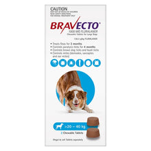 Load image into Gallery viewer, Bravecto Flea &amp; Tick Chew - Large 20kg - 40kg
