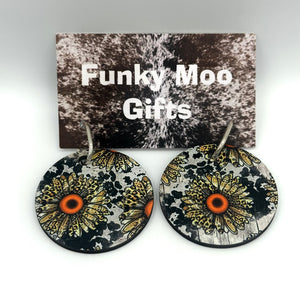 FUNKY MOO GIFTS LARGE WOODEN HOOP EARRINGS