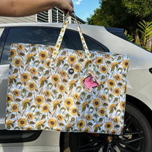 Load image into Gallery viewer, Pablo &amp; Co Sunny Sunflowers Deluxe Hard Base Hammock Car Seat Cover
