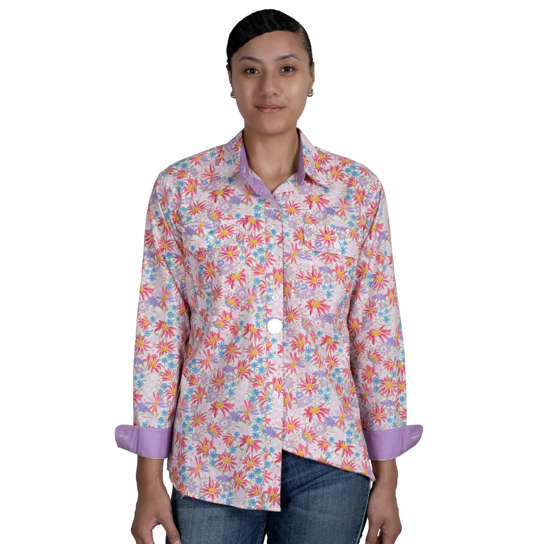 Just Country Womens ABBY FULL BUTTON print workshirt
