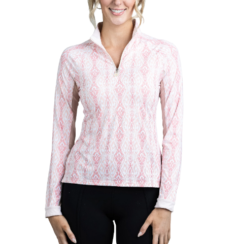 KASTEL CORAL IKAT ALL OVER LONG SLEEVE SHIRT
