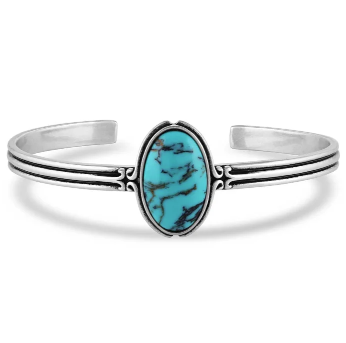 MONTANA OASIS WATERS OVAL TURQUOISE CUFF BRACELET
