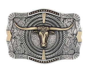 MONTANA SILVERSMITHS WESTERN ATTITUDE BUCKLE - ROPIN READY LONGHORN