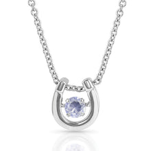 Load image into Gallery viewer, Montana Silversmiths Dancing Birthstone Horseshoe Necklace
