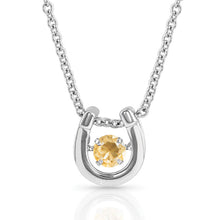 Load image into Gallery viewer, Montana Silversmiths Dancing Birthstone Horseshoe Necklace
