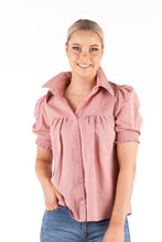 Load image into Gallery viewer, HITCHLEY &amp; HARROW LINEN COLLECTION - DUSTY PINK SHORT SLEEVE TOP
