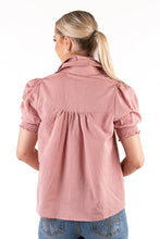 Load image into Gallery viewer, HITCHLEY &amp; HARROW LINEN COLLECTION - DUSTY PINK SHORT SLEEVE TOP

