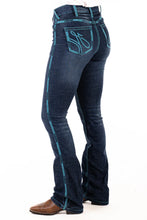 Load image into Gallery viewer, Hitchley &amp; Harrow Ultra High Rise Kentucky Turquoise Heart Stitch Jeans
