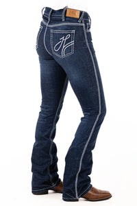 Hitchley & Harrow Ultra High Rise Benton White Stitch Jeans