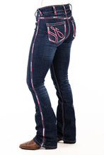 Load image into Gallery viewer, HITCHLEY &amp; HARROW ULTRA HIGH RISE WEST HOLLYWOOD NEON PINK STITCH JEANS

