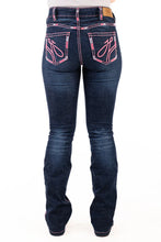 Load image into Gallery viewer, HITCHLEY &amp; HARROW ULTRA HIGH RISE WEST HOLLYWOOD NEON PINK STITCH JEANS

