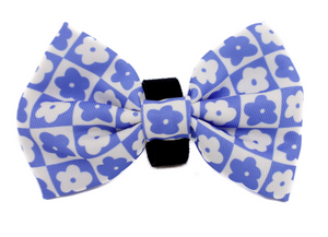 PABLO & CO BLUE CHECKERED DAISIES BOW TIE