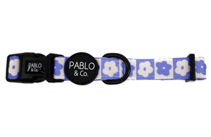 PABLO & CO BLUE CHECKERED DAISIES COLLAR