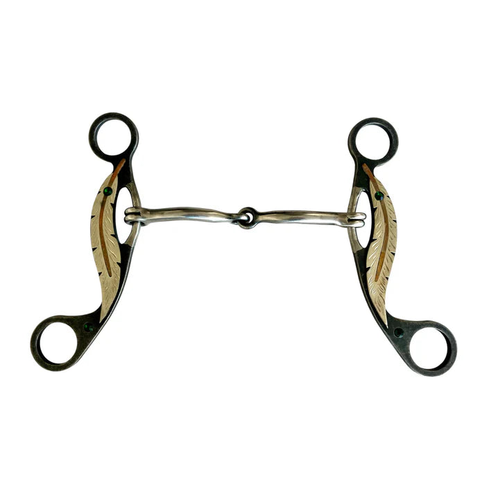 Toprail Western Shank Feather Squared Snaffle