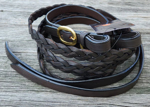 Toprail Secret Plait Split Leather Show Reins