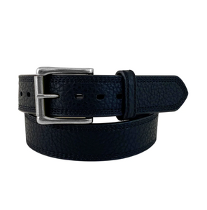 Roper Mens Pebble Grain Genuine Leather Triple Stitched Belt