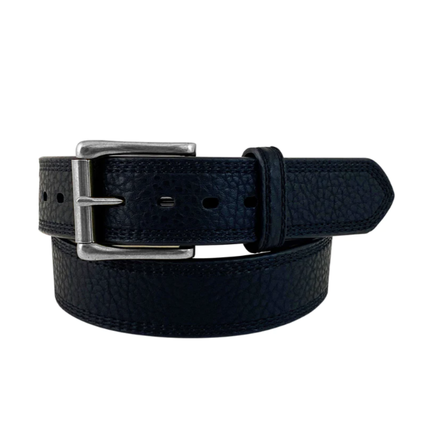 Roper Mens Pebble Grain Genuine Leather Triple Stitched Belt