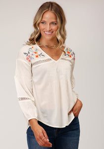 Roper Womens Studio West Collection 3/4 Sleeve Blouse