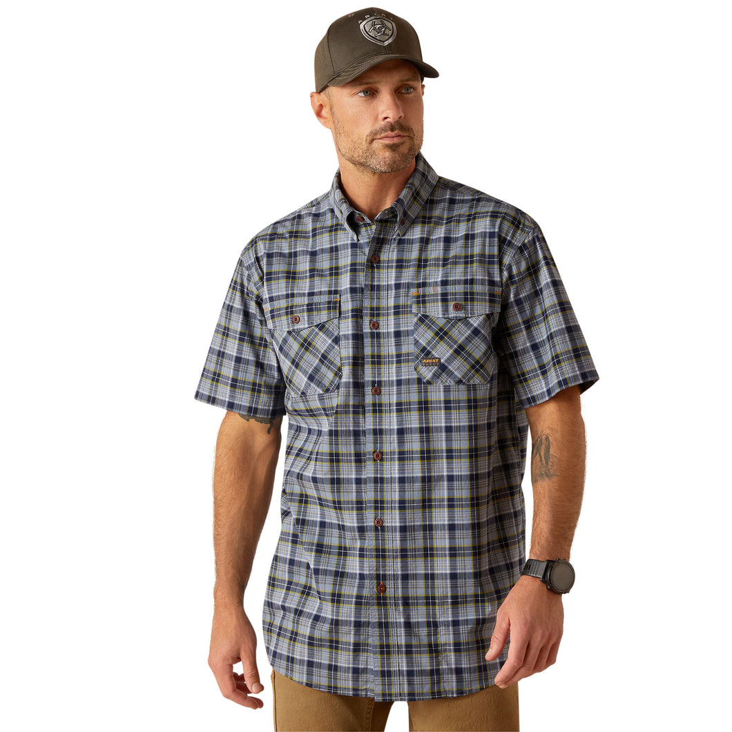 Ariat Mens Rebar Made Tough Durastretch Short Sleeve Work Shirt