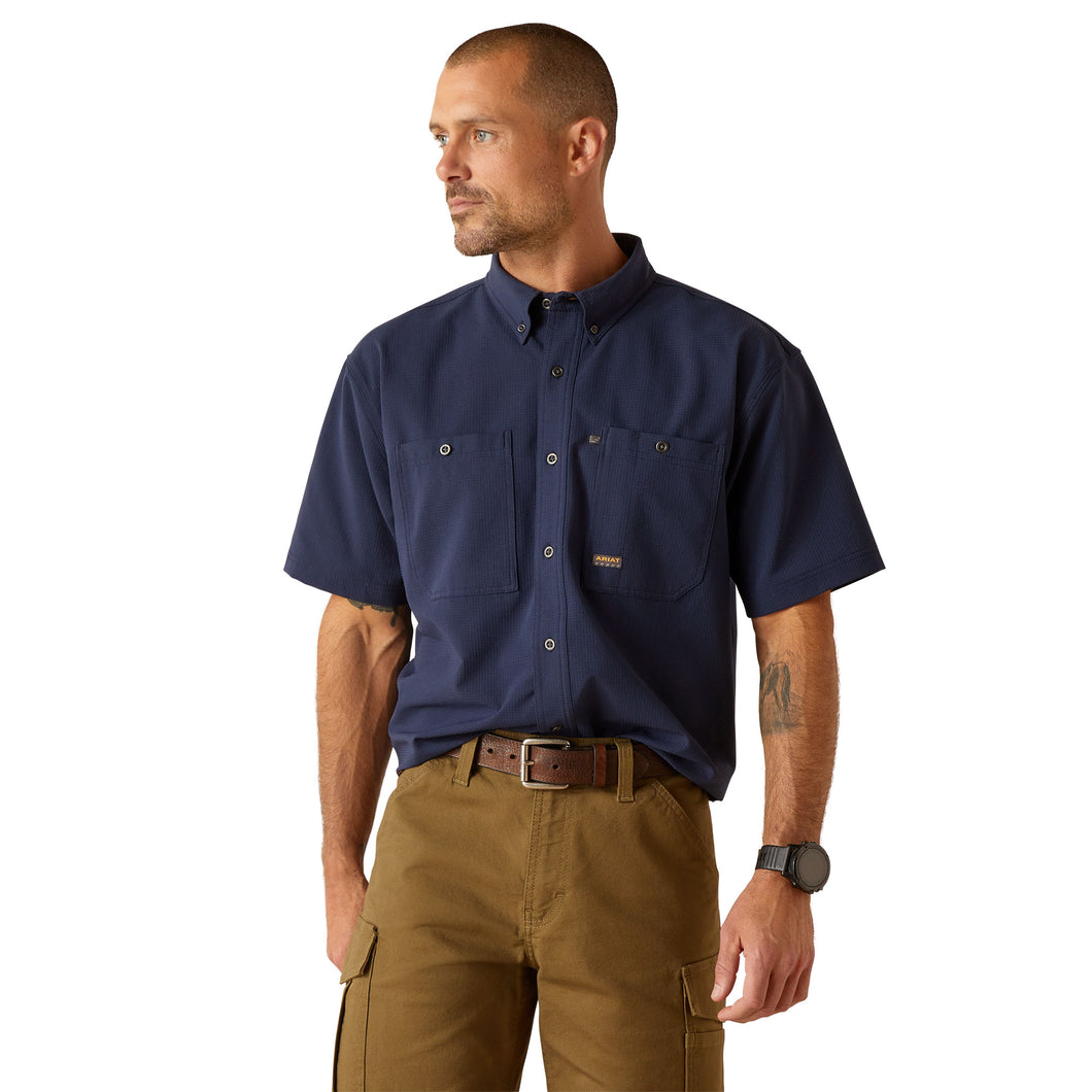Ariat Mens Rebar Made Tough 360 Airflow Short Sleeve Work Shirt