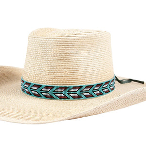 SUNBODY FLETCHING BEAD HATBAND WITH TIE END